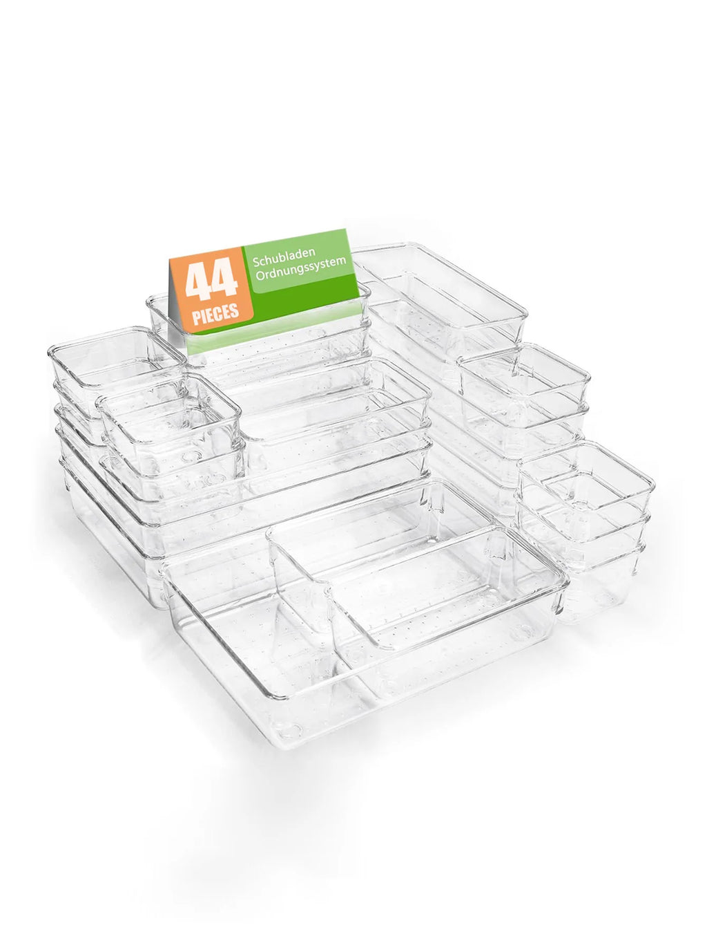 44pcs multi-functional plastic drawer storage set, drawer divider storage box