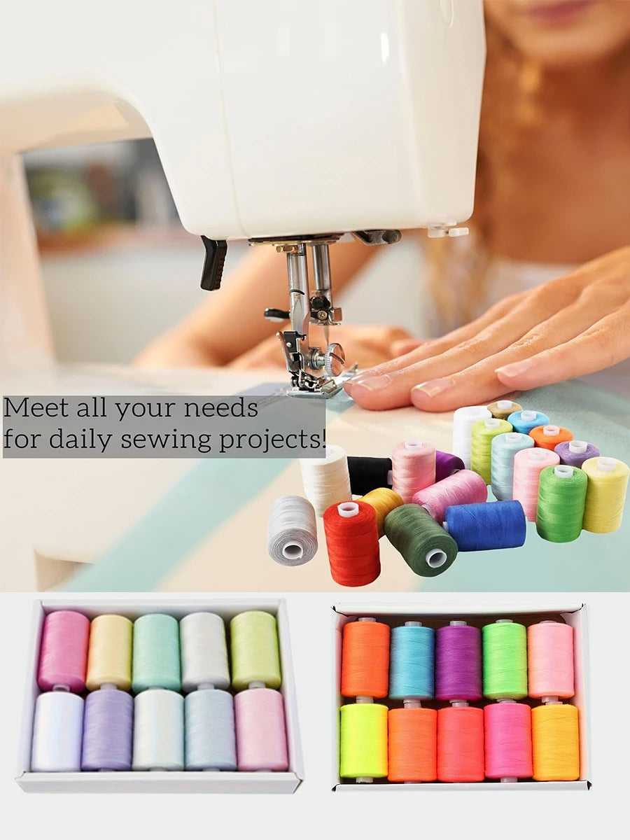 Sewing Thread - 10 Polyester Threads for Hand Stitching, Quilting & Sewing Machine
