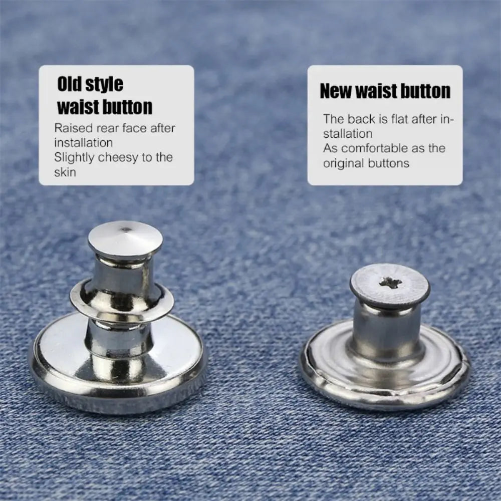 10Pcs Metal Jeans Buttons 17mm Replacement No-Sewing Screw Button Repair Kit