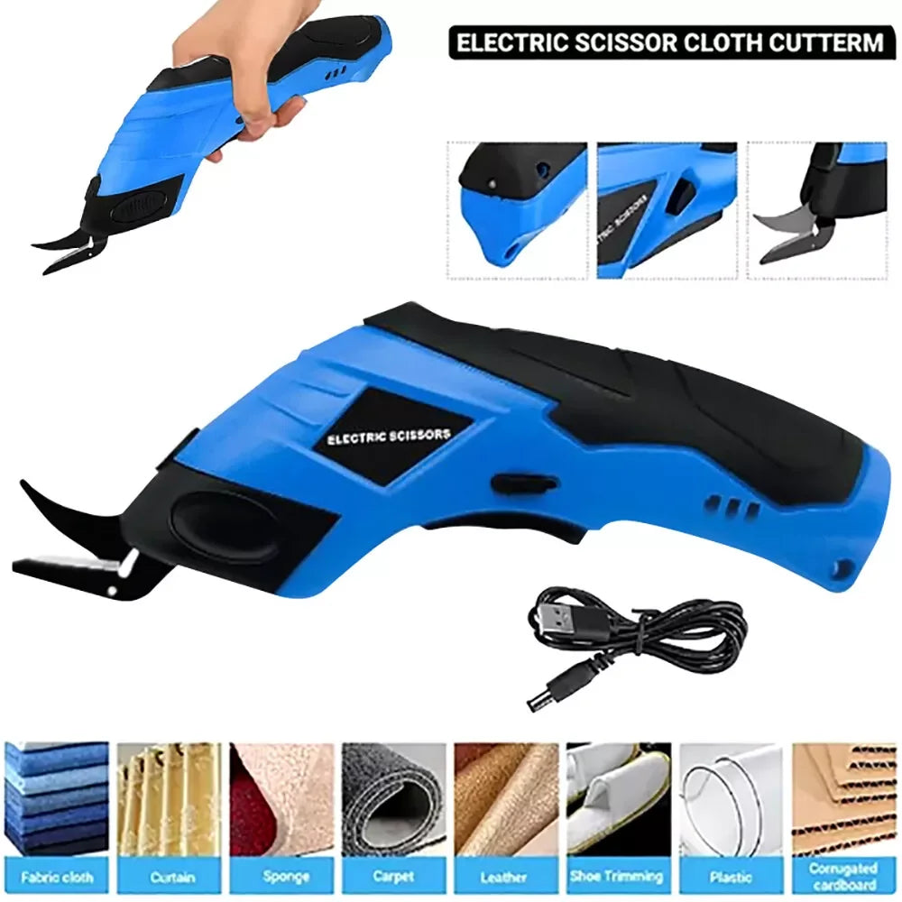 Portable Electric Scissors For Cloth Fabric Leather Cutting, Rechargeable Sewing Cutting Knife