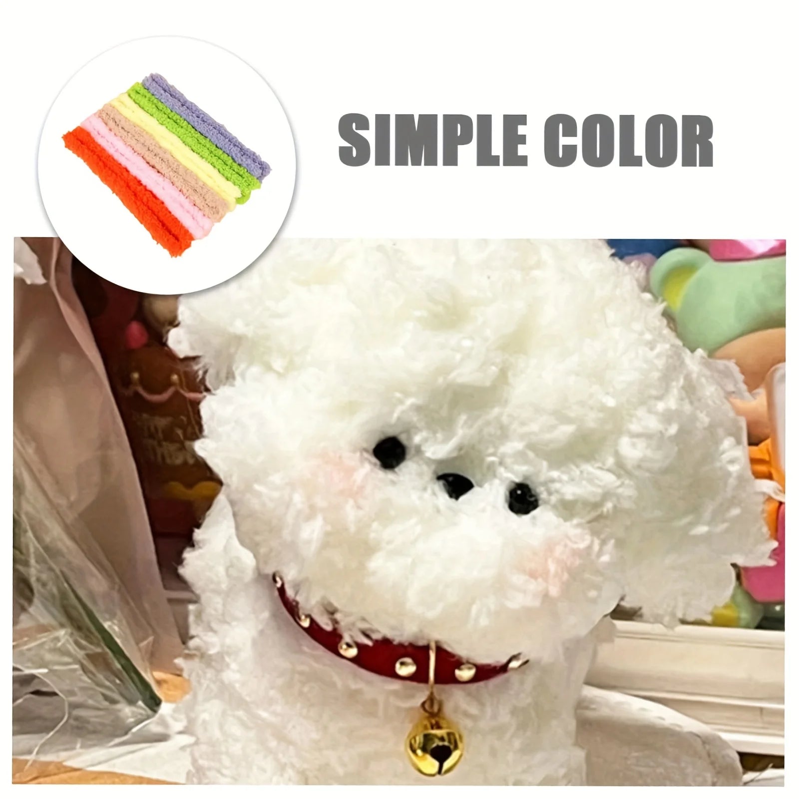 7-Piece DIY Coral Velvet Twisting Kit for Knitting Plush Puppies & Small Animals