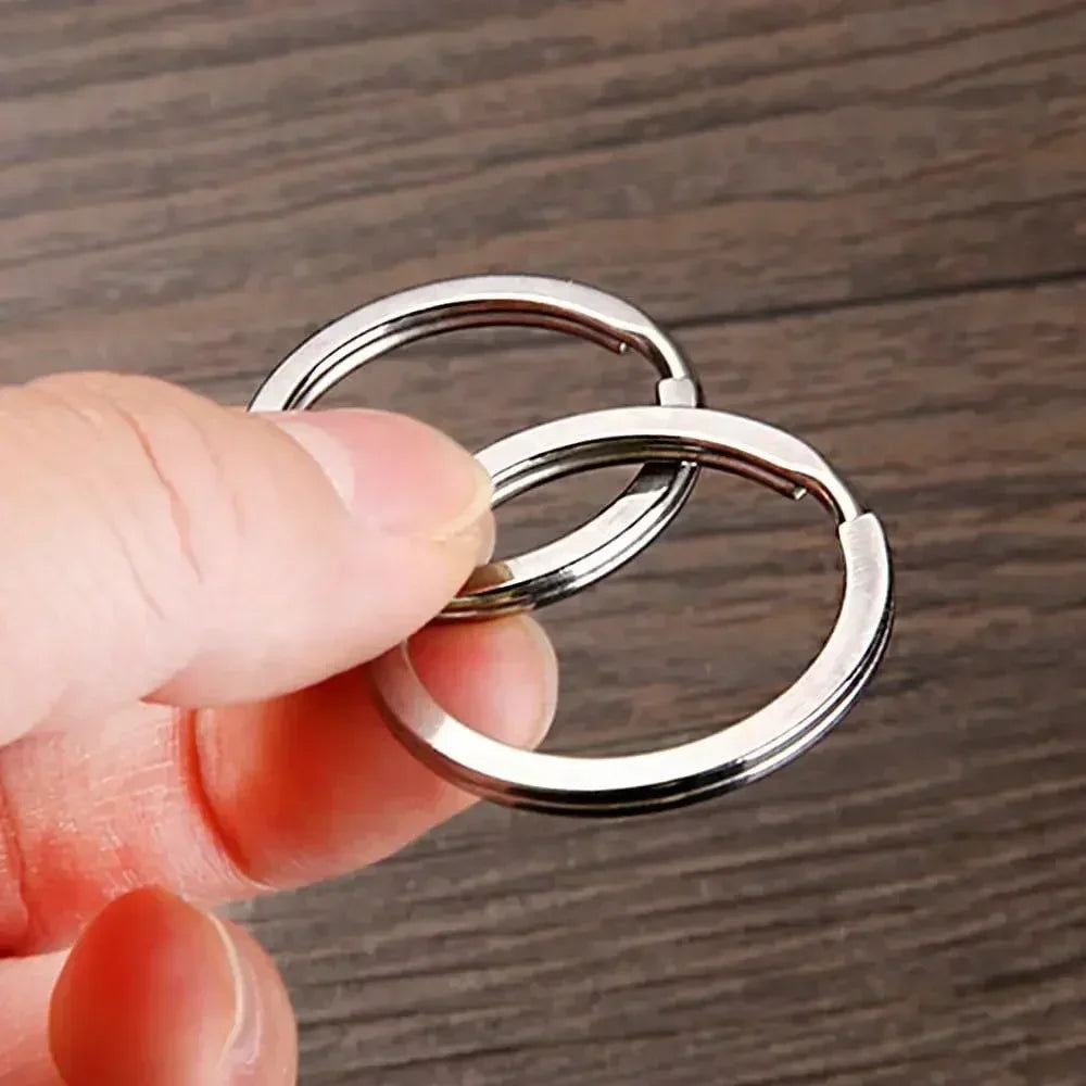 10-200pcs 25mm Stainless Steel Key Rings Line Split for Jewelry Making Polished Keychain DIY