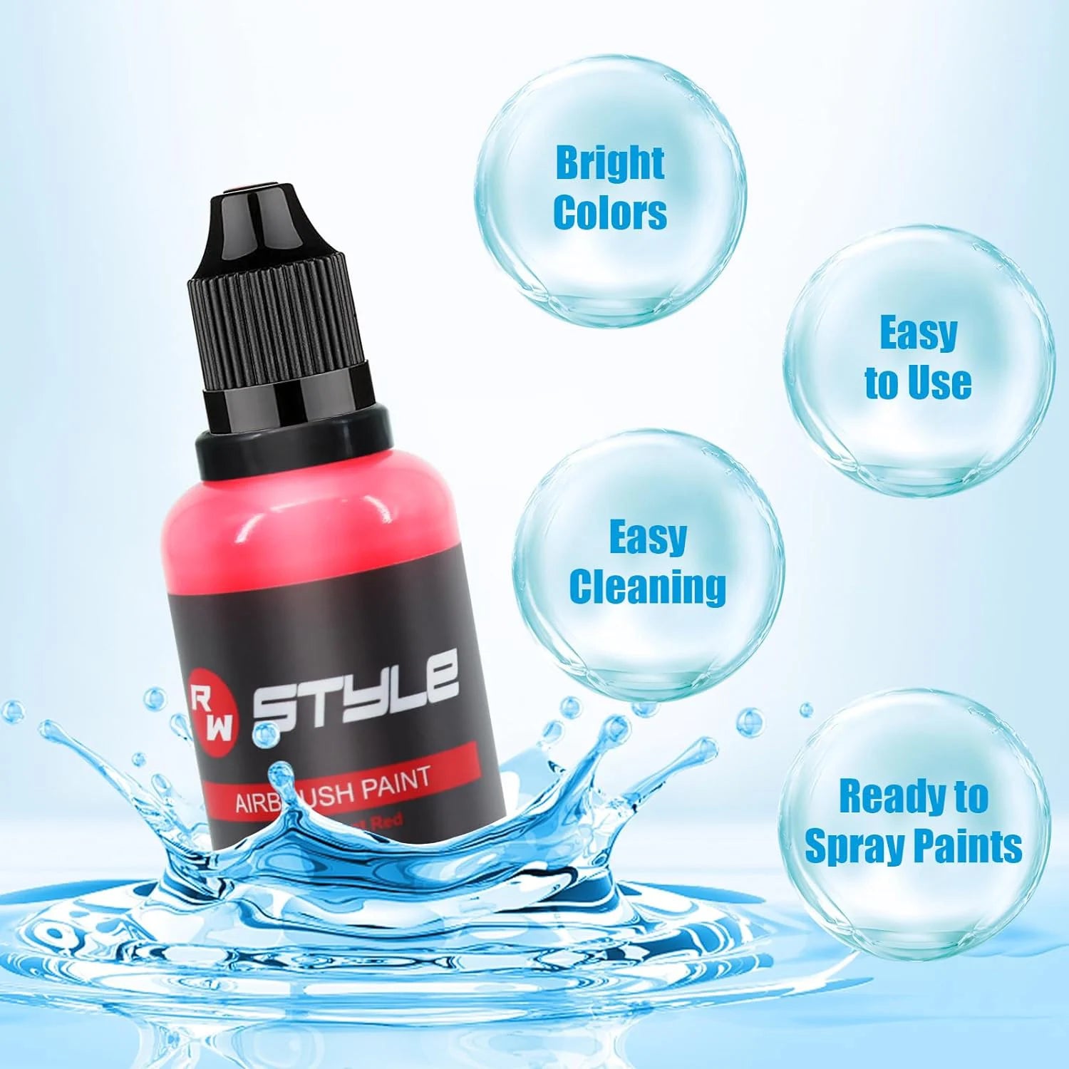 48 Colors Airbrush Paint Set 1fl oz, Opaque & Brilliant Colors, Leather & Shoes