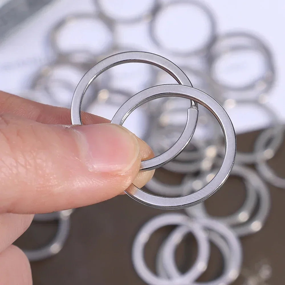 10-200pcs 25mm Stainless Steel Key Rings Line Split for Jewelry Making Polished Keychain DIY