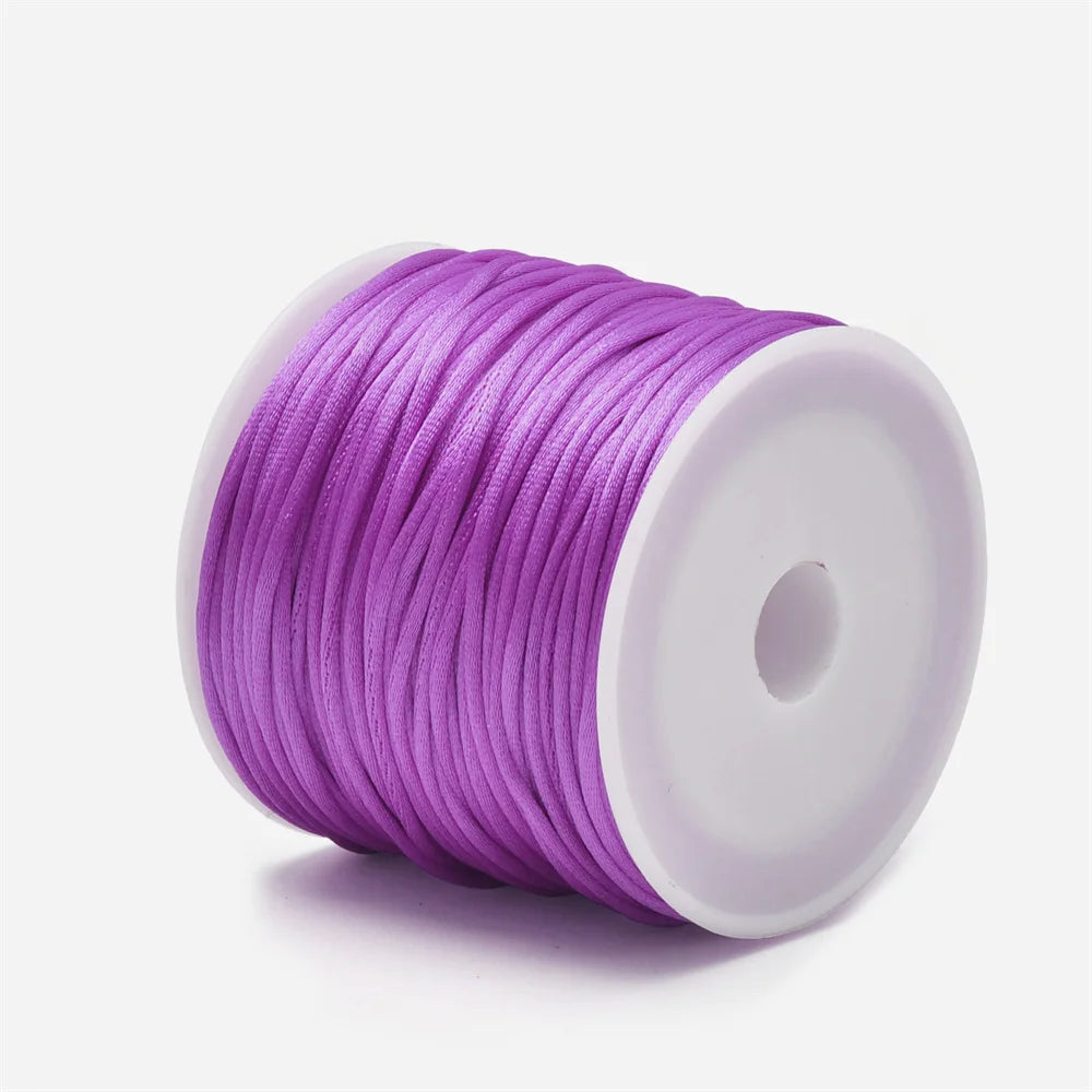 1.5mm Crafts Satin Rattail Cord String for, Macramé, Trim, Jewelry Making 24 Yards