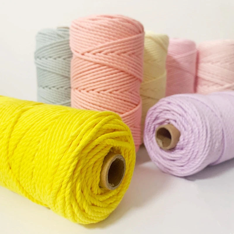2mm 100M Macrame Cord Rope Cotton Crafts DIY Sewing Handmade Wall Hangings