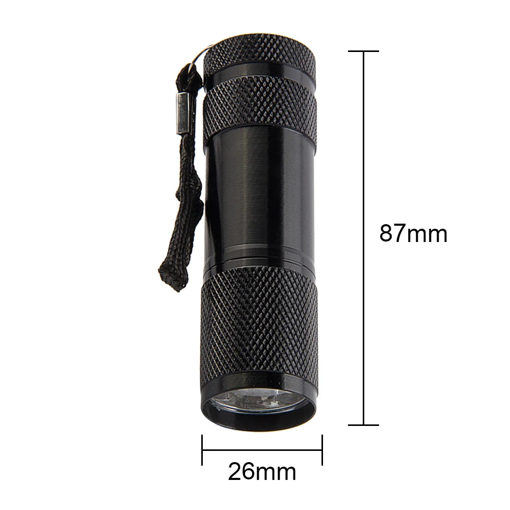 Mini Flashlight with Rope Professional Purple Light and Backlight Portable Ultraviolet