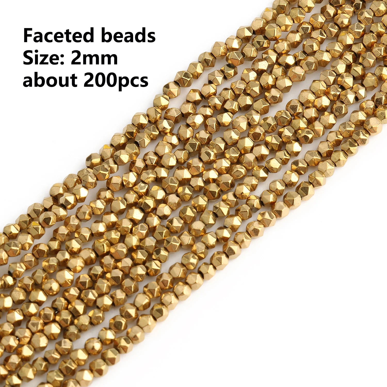 Real Gold Plated Hematite Bead Irregular Heart Cube Beads For Jewelry Making DIY