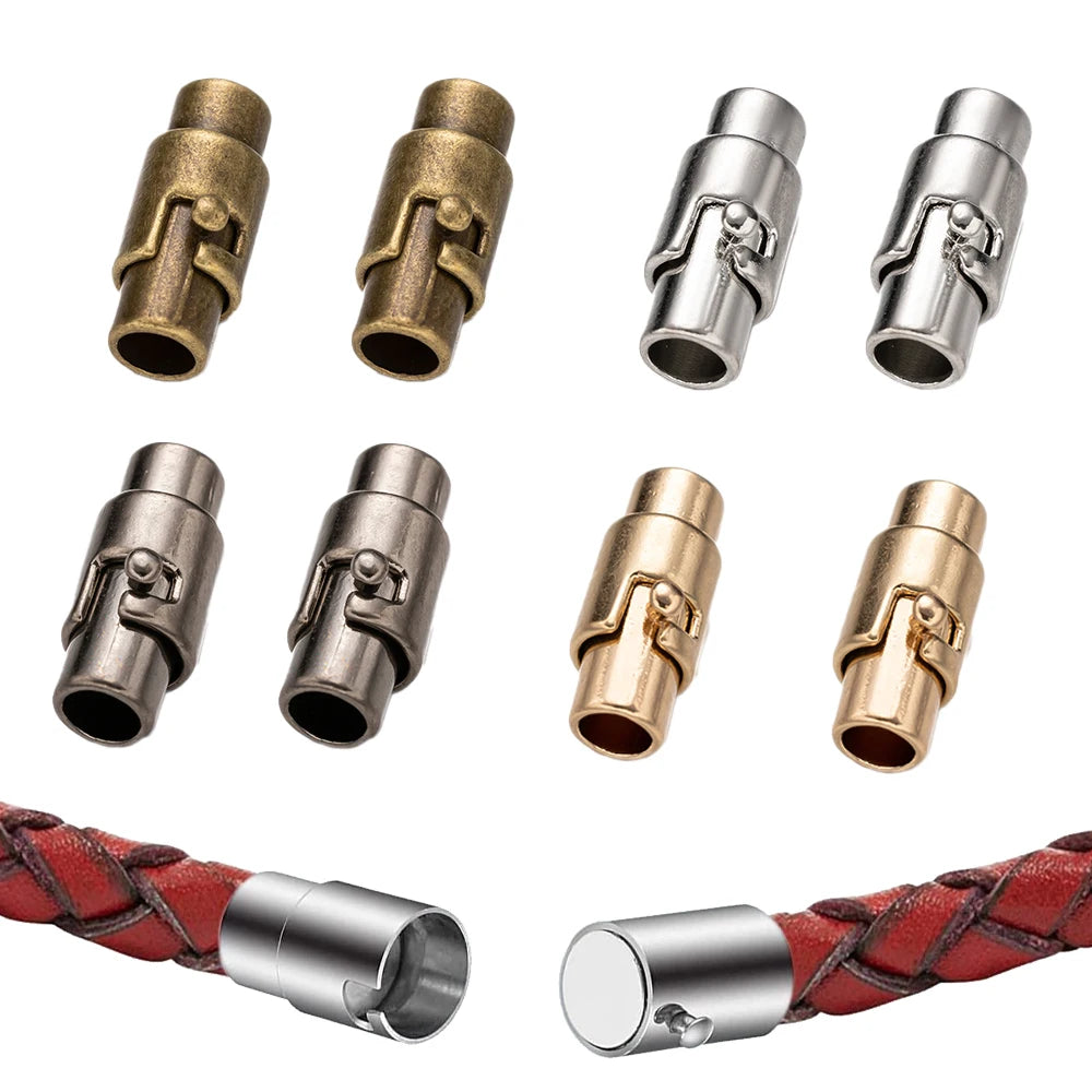 5pcs Magnetic Clasps Bracelet Cord End Caps for Leather Bracelet Necklace Jewelry Craft Making Supplies