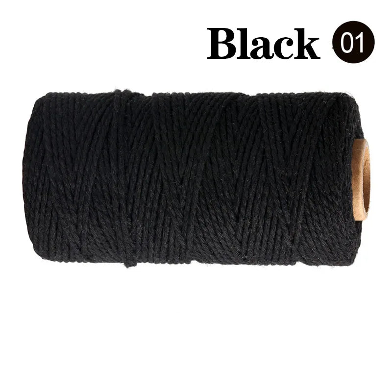 2mm 100M Macrame Cord Rope Cotton Crafts DIY Sewing Handmade Wall Hangings