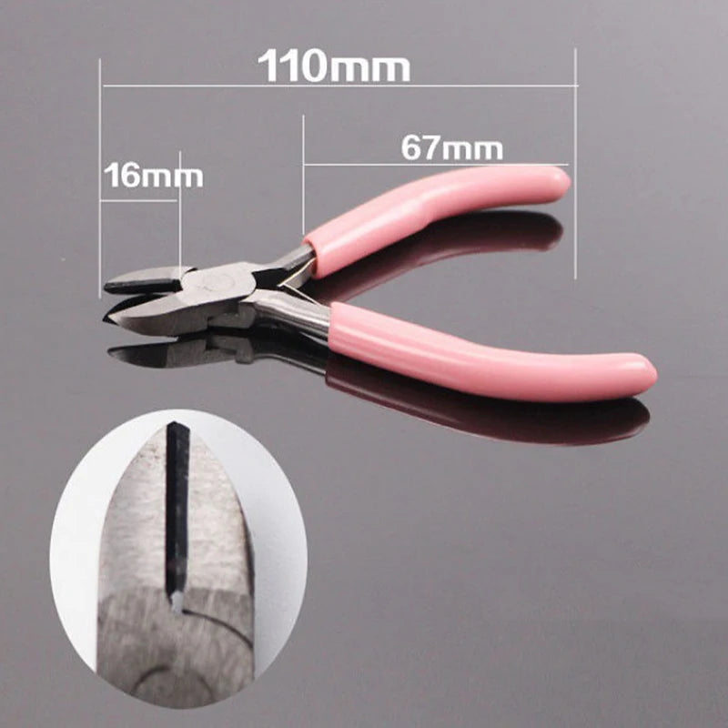 Mini Pliers for Jewelry and Craft Making Bent Needle Nose Handcraft Beading Insulated Cutter Tool