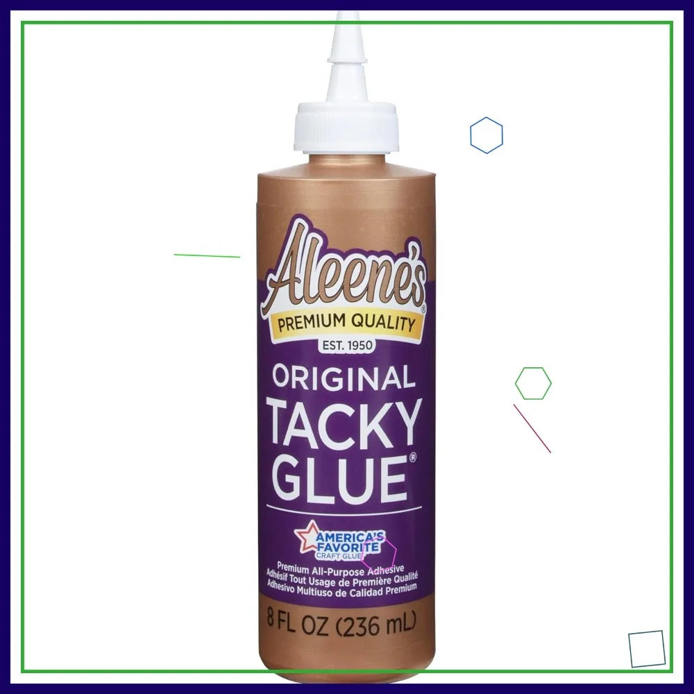 Clear All-Purpose Tacky Glue, 8 oz - Dries Flexible, Water-Soluble, Non-Toxic for Various Surfaces