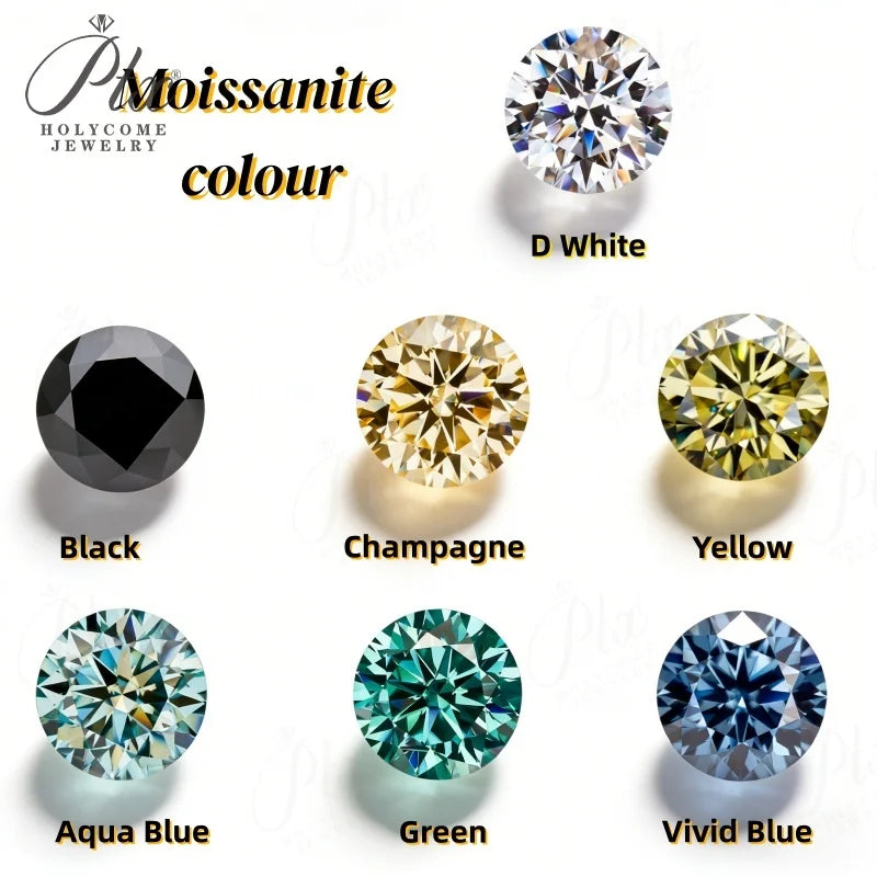 0.1-10ct D White Round Cut Moissanite Beads Cut Loose Stones For Fine Jewelry Making Custom Bracelet Necklace Design