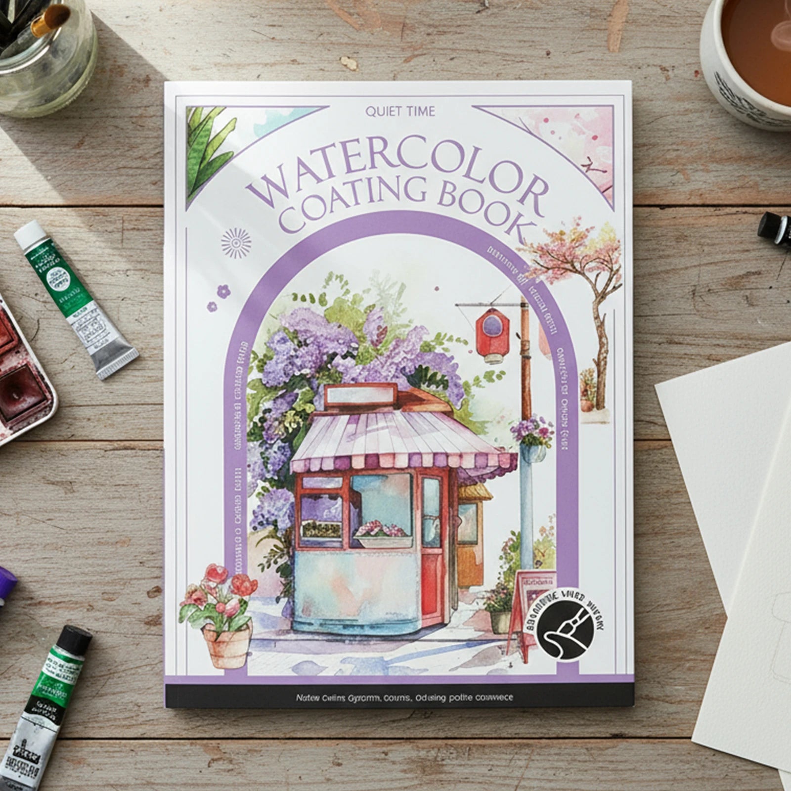 Water Color Paper Book Paint Set with 12 Colors DIY Watercolor Workbook for Beginners Art Supplies