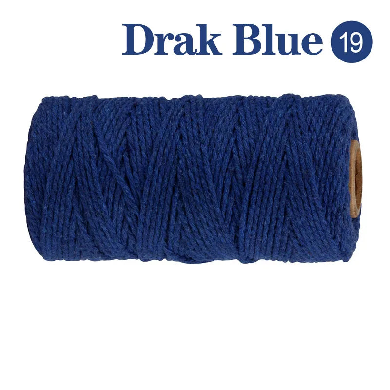 2mm 100M Macrame Cord Rope Cotton Crafts DIY Sewing Handmade Wall Hangings