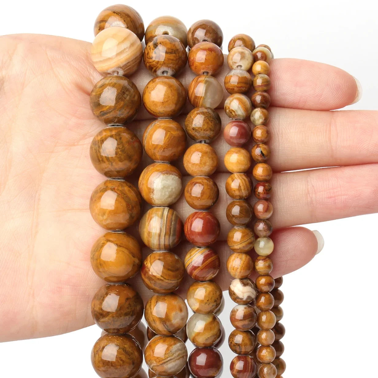 Round Flame Stone Beads Sodalite Loose Spacer Beads for Jewelry Making DIY Bracelets Necklace