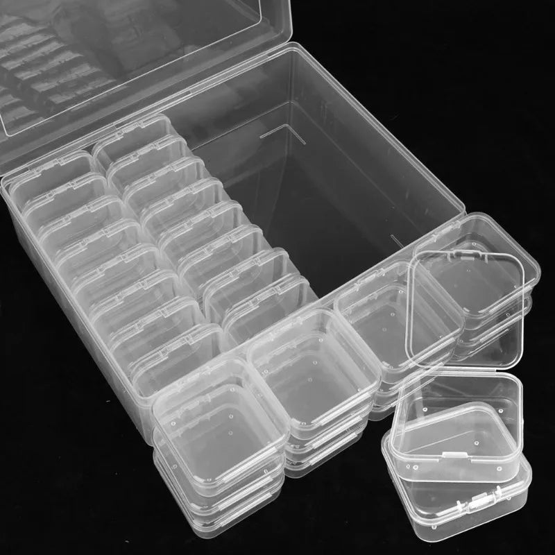30/14x Clear Rhinestone Organizer Art Accessories Containers Art Craft Bead Jewelry