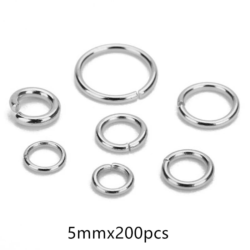 100-200pcs Stainless Steel Split Rings Black DIY Necklace Bracelet Making Jewelry