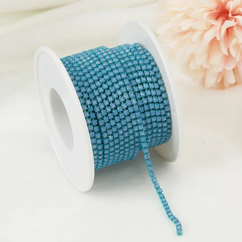 2mm SS6 Colorful Sew On Opal Rhinestone Cup Chain for DIY Craft