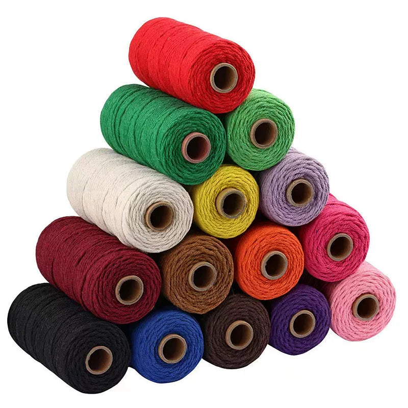 2mm 100M Macrame Cord Rope Cotton Crafts DIY Sewing Handmade Wall Hangings