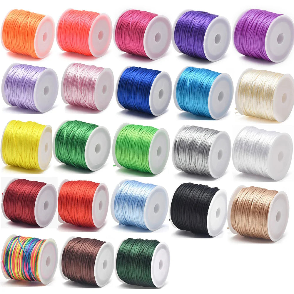 1.5mm Crafts Satin Rattail Cord String for, Macramé, Trim, Jewelry Making 24 Yards