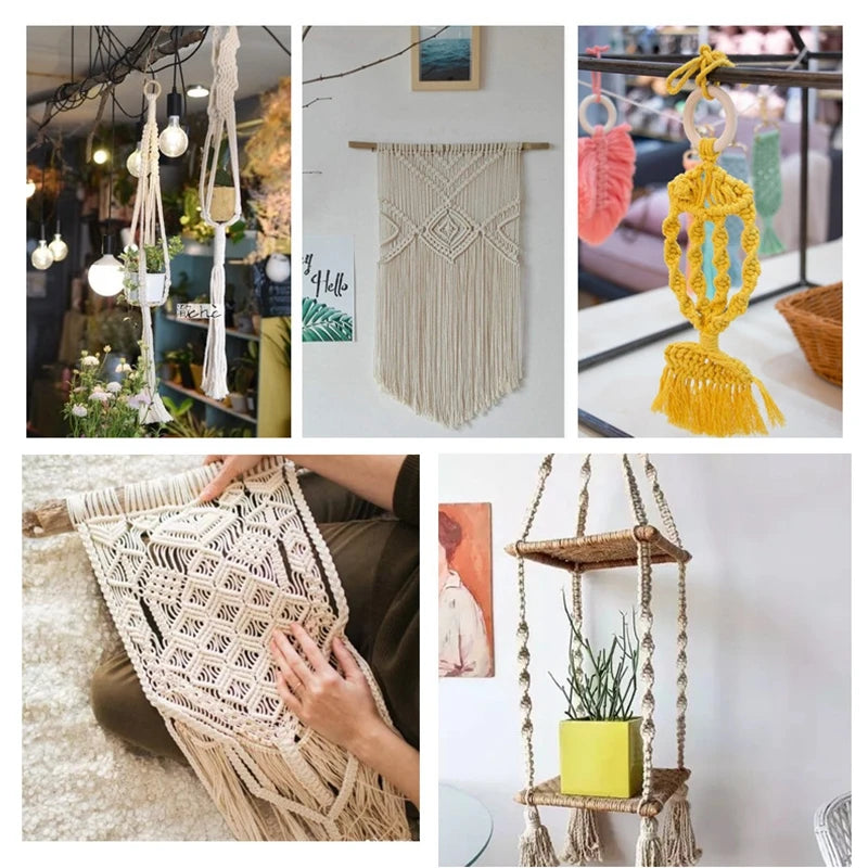 2mm 100M Macrame Cord Rope Cotton Crafts DIY Sewing Handmade Wall Hangings