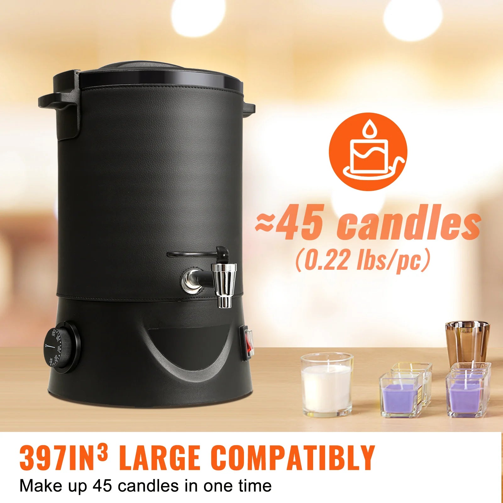 SucceBuy 6.5L Wax Melter for Candle Making, Easy Pour Spout, 9-Level Temperature Control