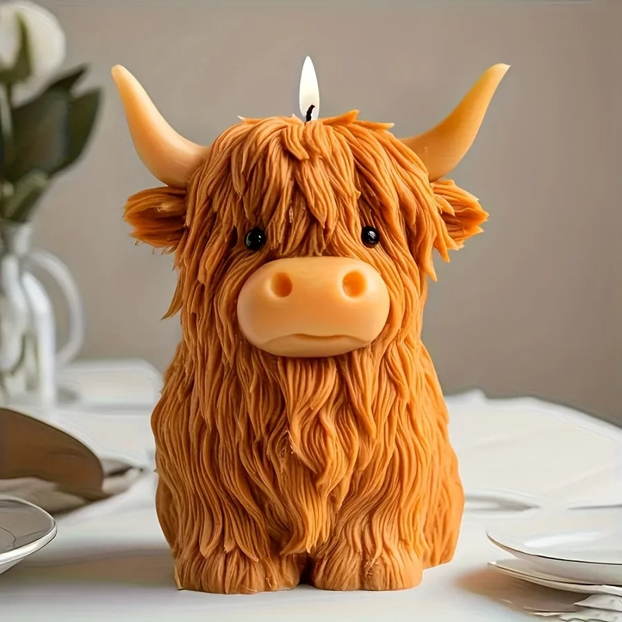 3D Yak-Shaped Candle Silicone Mold DIY Animal-Shaped Scented Candle Plaster Cement Mold Christmas Decorations