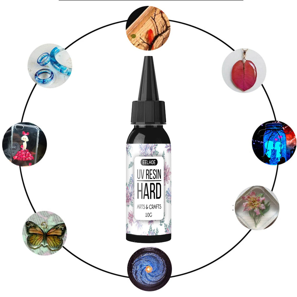UV Resin Glue 200g,, Fast Cure Clear Resin Epoxy for Crafts, Charms, Nails, and More