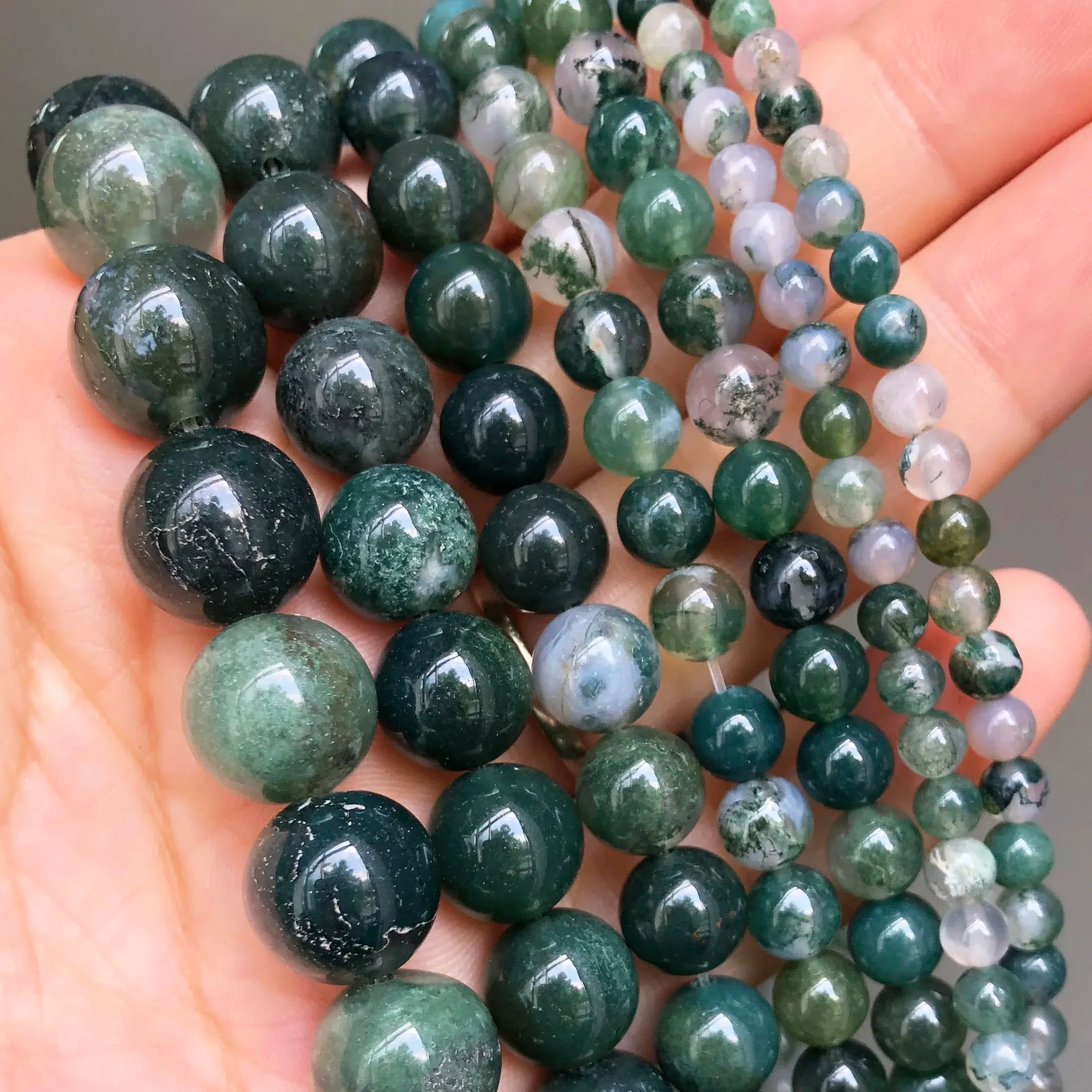 Round Flame Stone Beads Sodalite Loose Spacer Beads for Jewelry Making DIY Bracelets Necklace