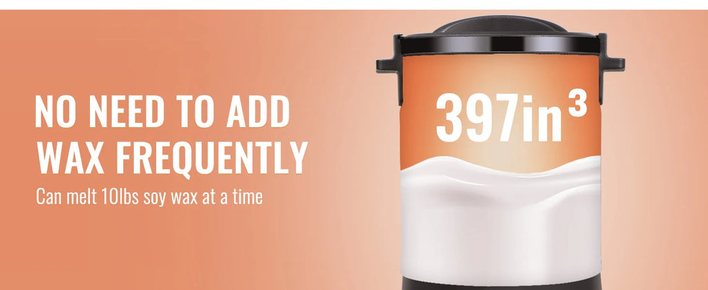 SucceBuy 6.5L Wax Melter for Candle Making, Easy Pour Spout, 9-Level Temperature Control