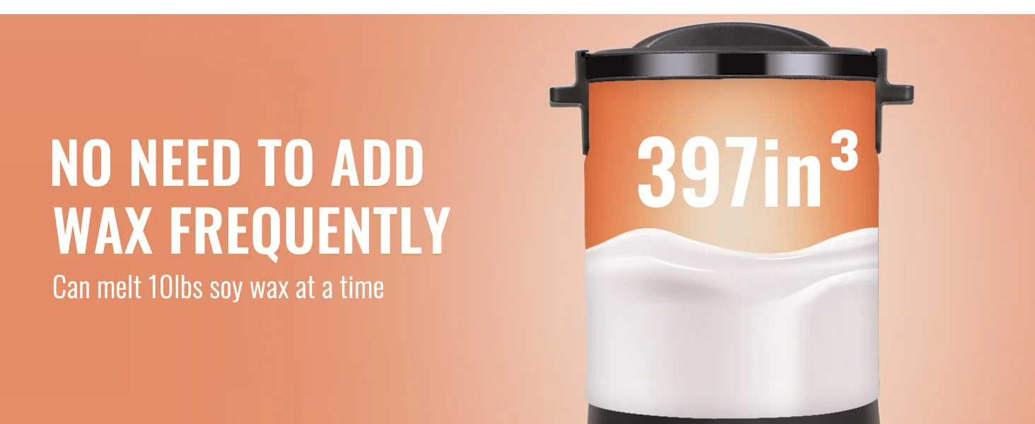 SucceBuy 6.5L Wax Melter for Candle Making, Easy Pour Spout, 9-Level Temperature Control