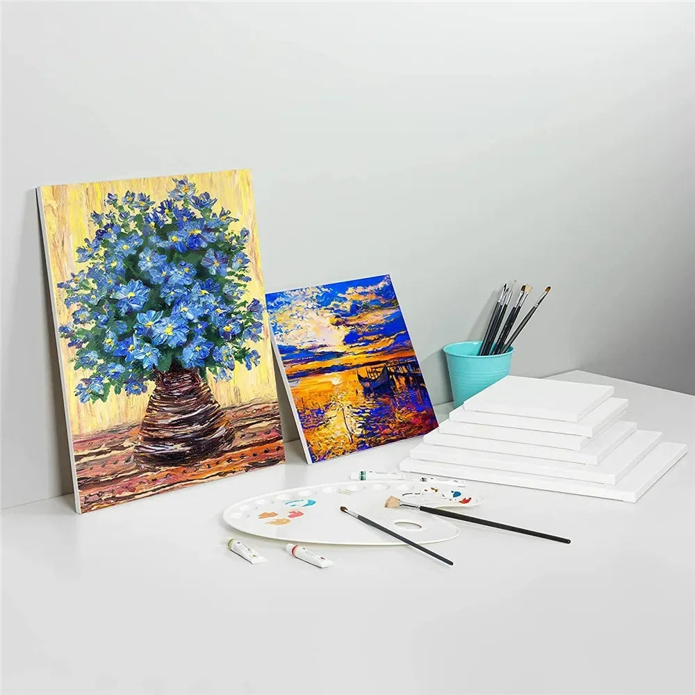 4pcs/pack Professional Stretched Canvas Primed White Canvas Boards For Acrylic Paint