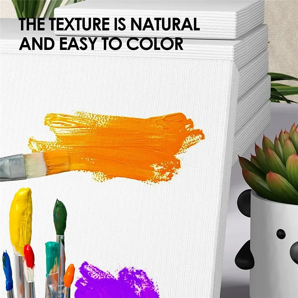 4pcs/pack Professional Stretched Canvas Primed White Canvas Boards For Acrylic Paint