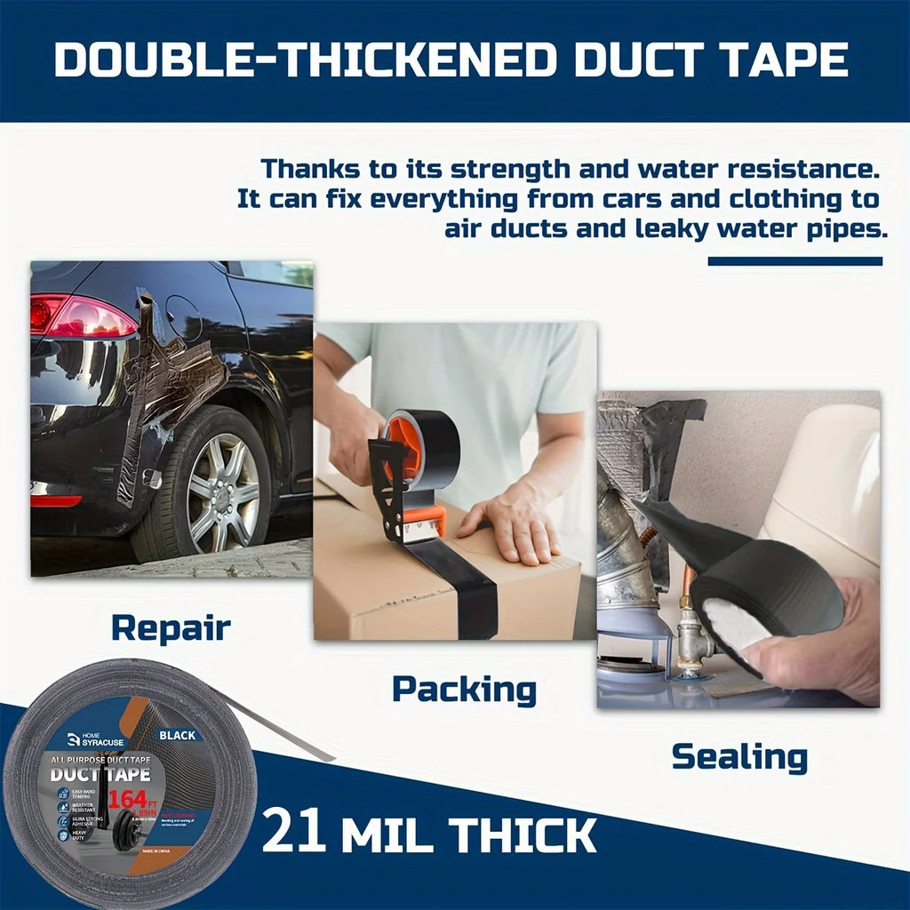 Black Super Adhesive Fabric Duct Tape, Or Seat Repair 5m, 50m, 10M, 20M