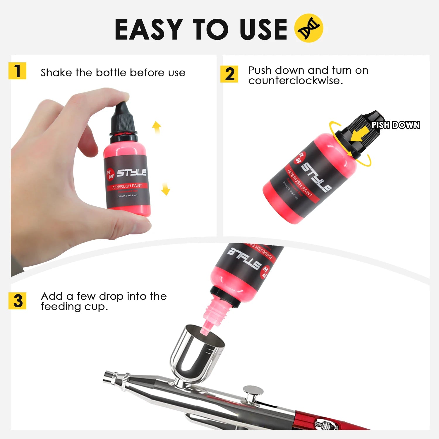 24Colors/Set Airbrush Paint Set, Opaque & Brilliant Acrylic Paint, For Beginners