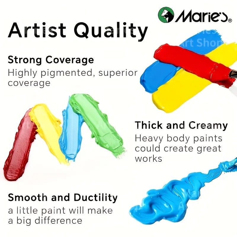 12ml, Acrylic paint for Painting on Fabric, Wood, Rock Canvas for Adults, Beginner