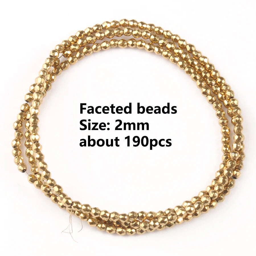 Real Gold Plated Hematite Bead Irregular Heart Cube Beads For Jewelry Making DIY