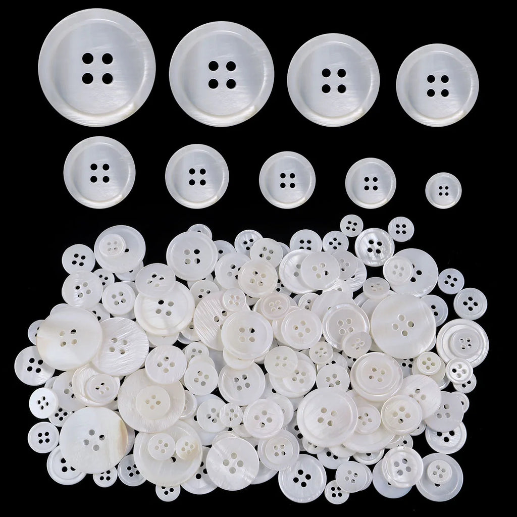 5-20Pcs 9-25mm White Natural Shell Buttons Round Shell Sewing Accessories For Clothing Shirt DIY Crafts Materials