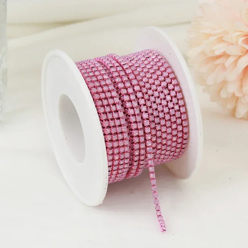 2mm SS6 Colorful Sew On Opal Rhinestone Cup Chain for DIY Craft