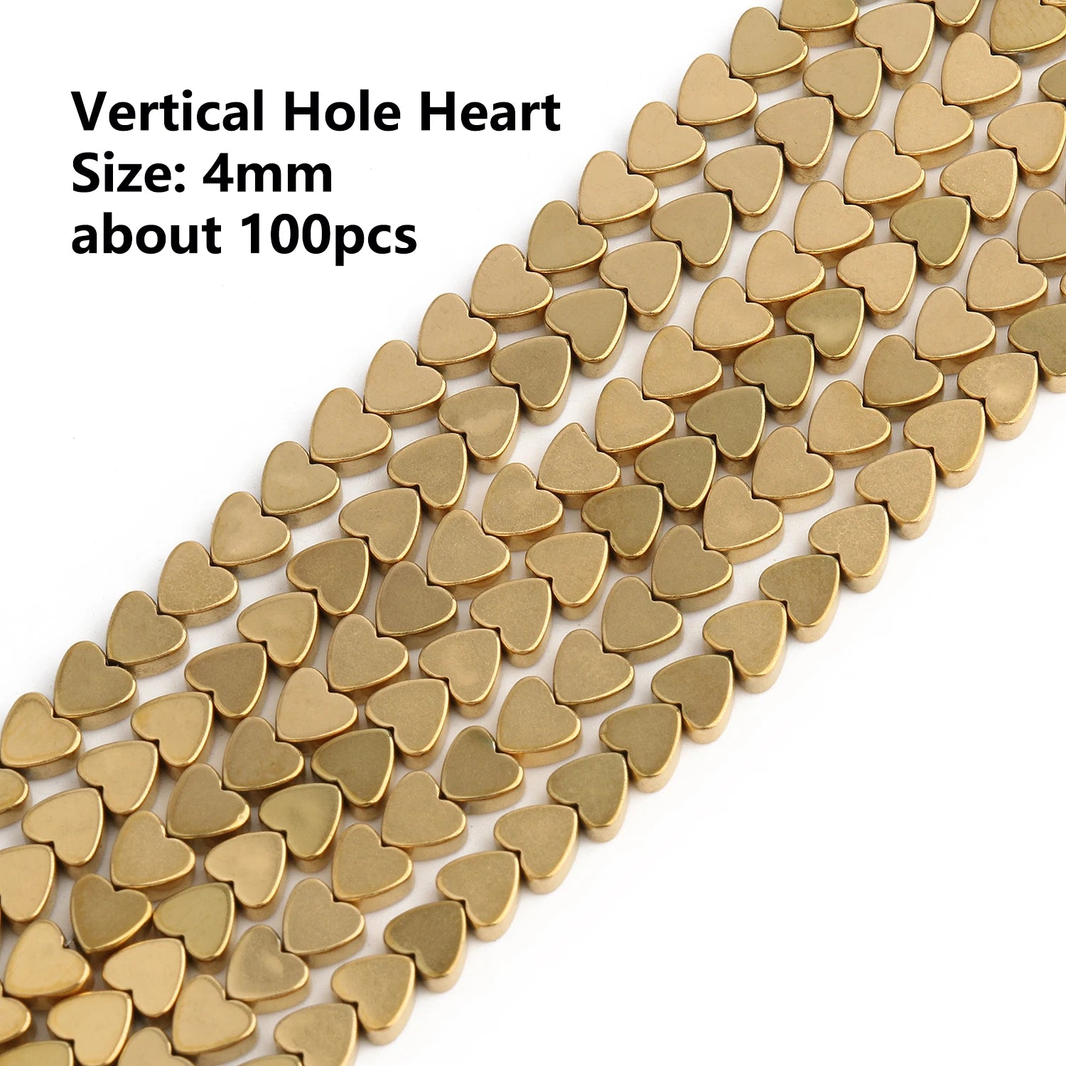 Real Gold Plated Hematite Bead Irregular Heart Cube Beads For Jewelry Making DIY