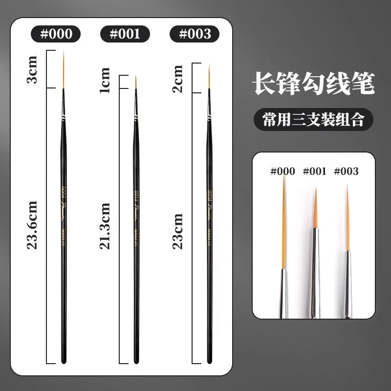 1/2/3/5pcs Rigger Artist Paint Brush Extra Long Fine Point Liner Tip for Scale Models Oil Watercolor Pin Striping