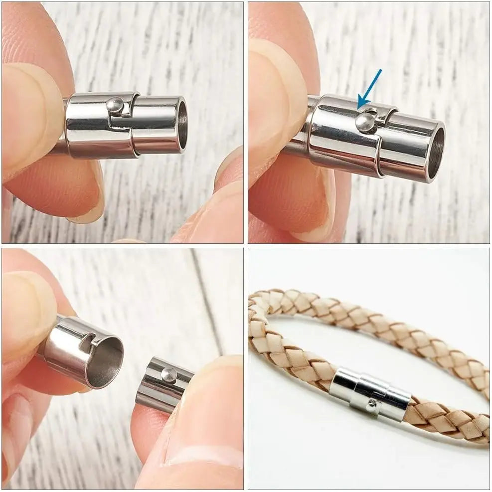 5pcs Magnetic Clasps Bracelet Cord End Caps for Leather Bracelet Necklace Jewelry Craft Making Supplies