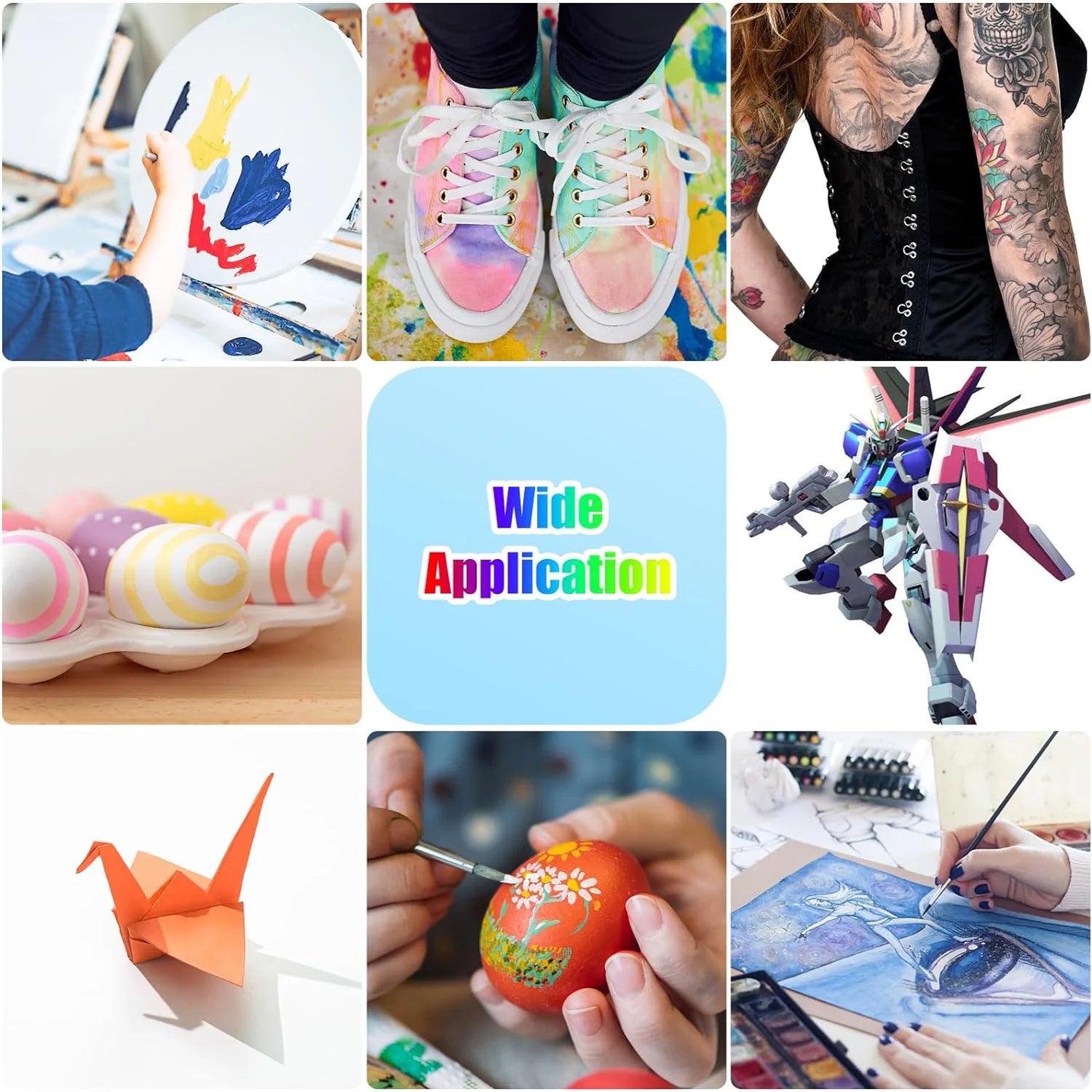 48 Colors Airbrush Paint Set 1fl oz, Opaque & Brilliant Colors, Leather & Shoes