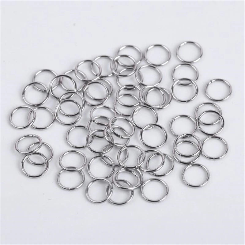 100-200pcs Stainless Steel Split Rings Black DIY Necklace Bracelet Making Jewelry