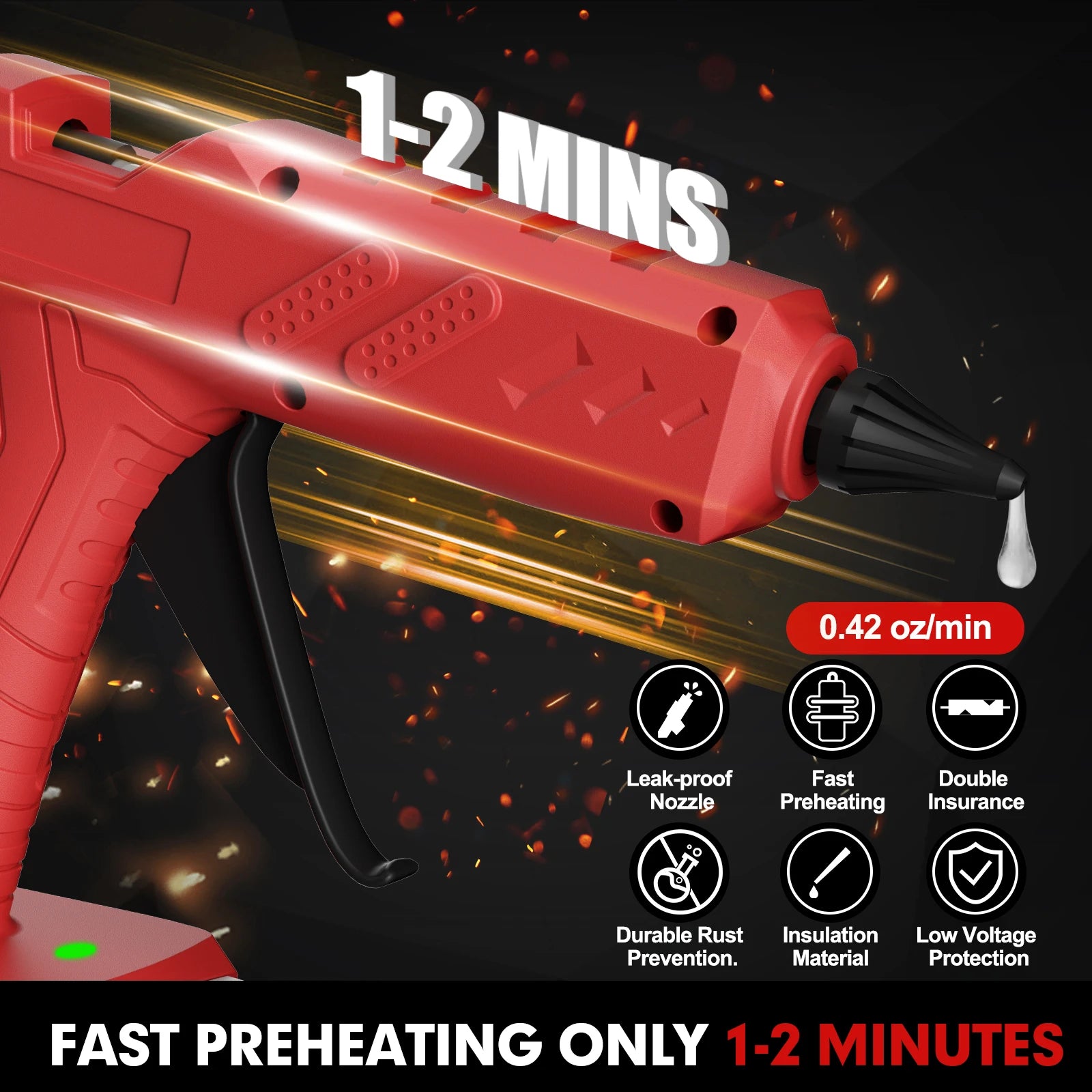 Electric Glue Gun For Milwaukee 18V Battery Hot Melt Welding With 10pcs For Crafts Decoration DIY Home