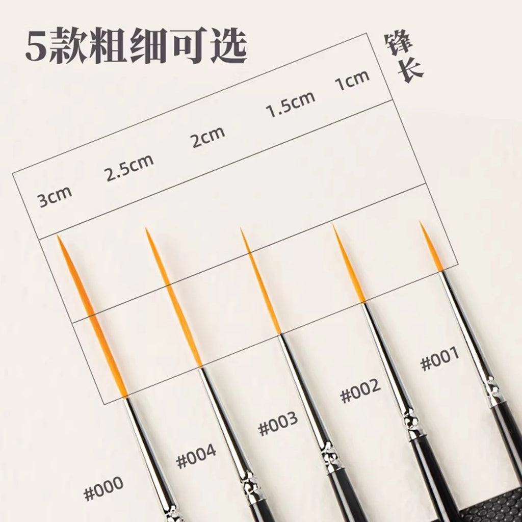 1/2/3/5pcs Rigger Artist Paint Brush Extra Long Fine Point Liner Tip for Scale Models Oil Watercolor Pin Striping
