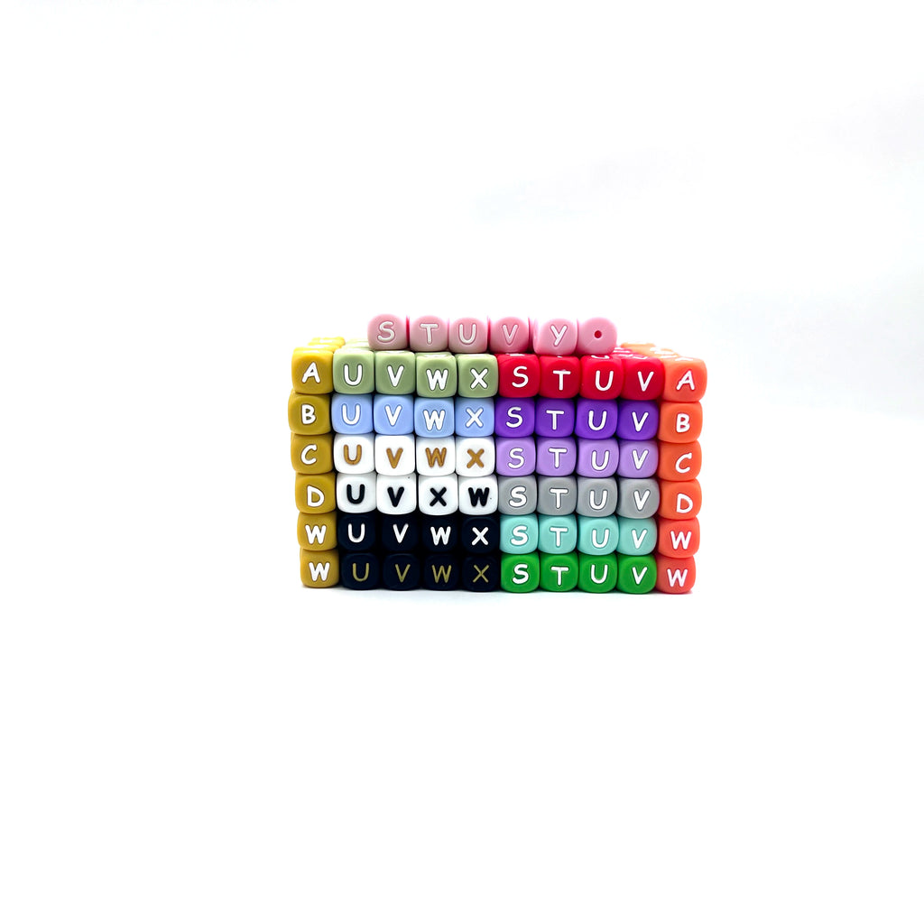 78pcs 12mm Silicone letter beads for DIY Key Chains Necklaces Bracelets Loose Beads