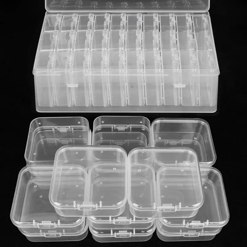 30/14x Clear Rhinestone Organizer Art Accessories Containers Art Craft Bead Jewelry