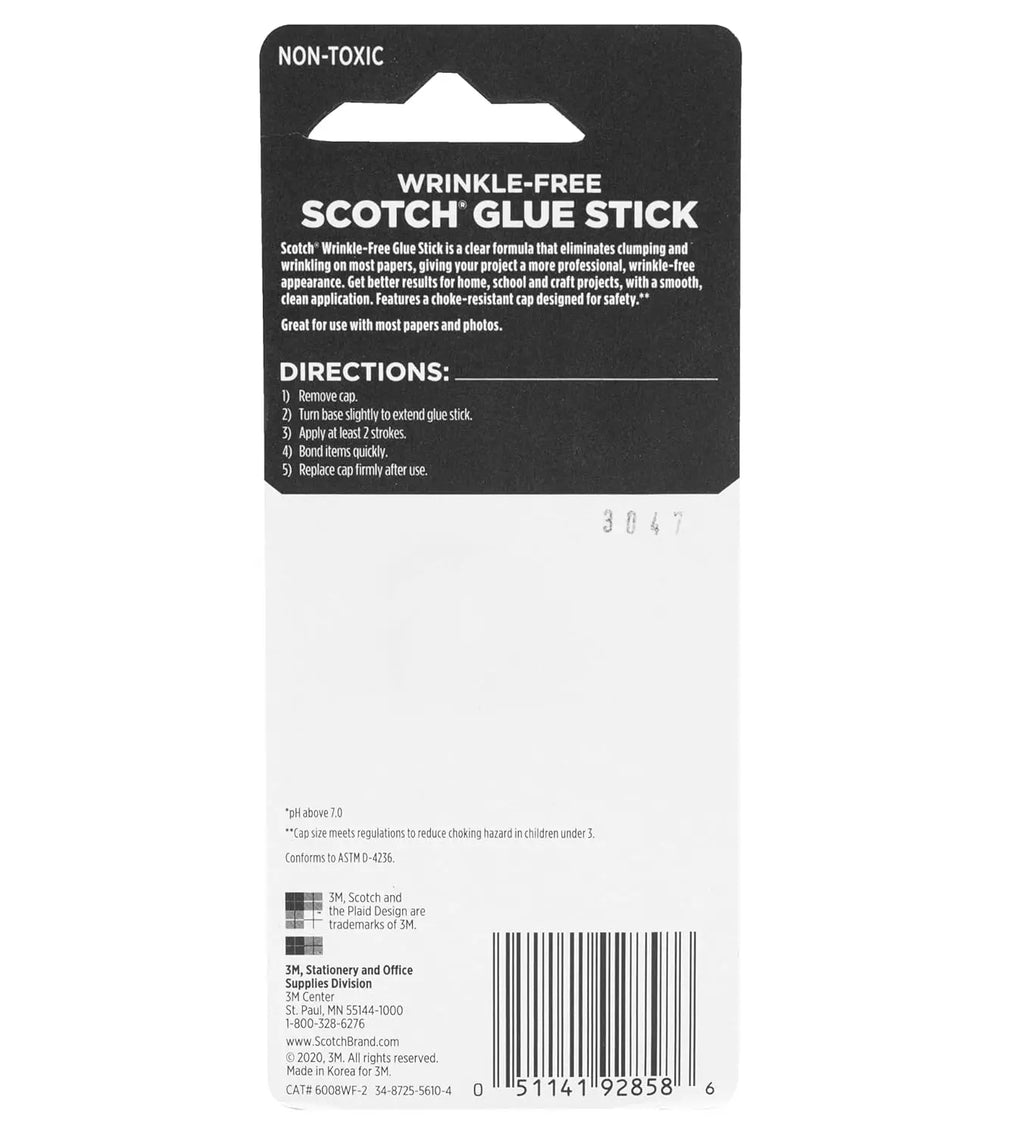 Wrinkle-Free Glue Sticks, 2 Pack, .27 oz Each